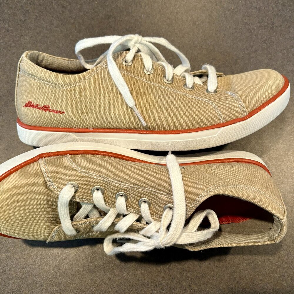 ~~Eddie Bauer Shoes Womens 8.5 Casual Walking Low Sneakers 6139 225 Beige Fabric
